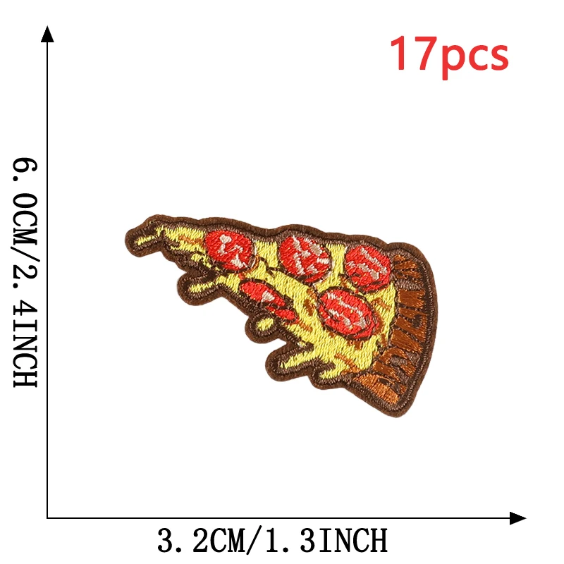 17-teiliges Lot von Lebensmitteln, Donut, Hamburger, Pommes Frites, Stickerei-Applikation, zum Aufbügeln, Großhandel für Kleidung, Kinder, schmelzbar, niedlich – Detail 4