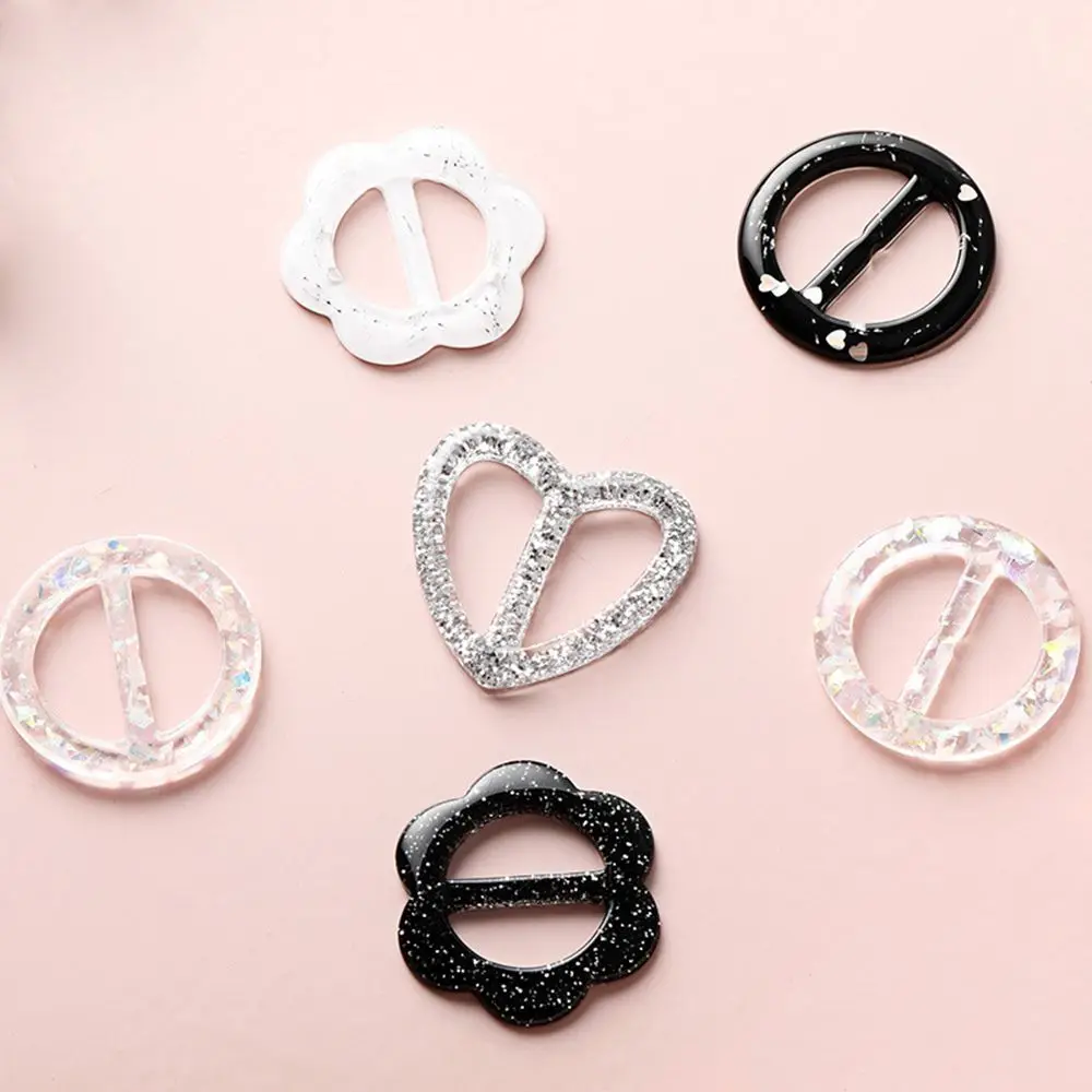 

Clothes Clip T Shirt Ring Round Clothes Decoration Heart Flower T Shirt Clips Scarf Buckle Garment buckle Resin
