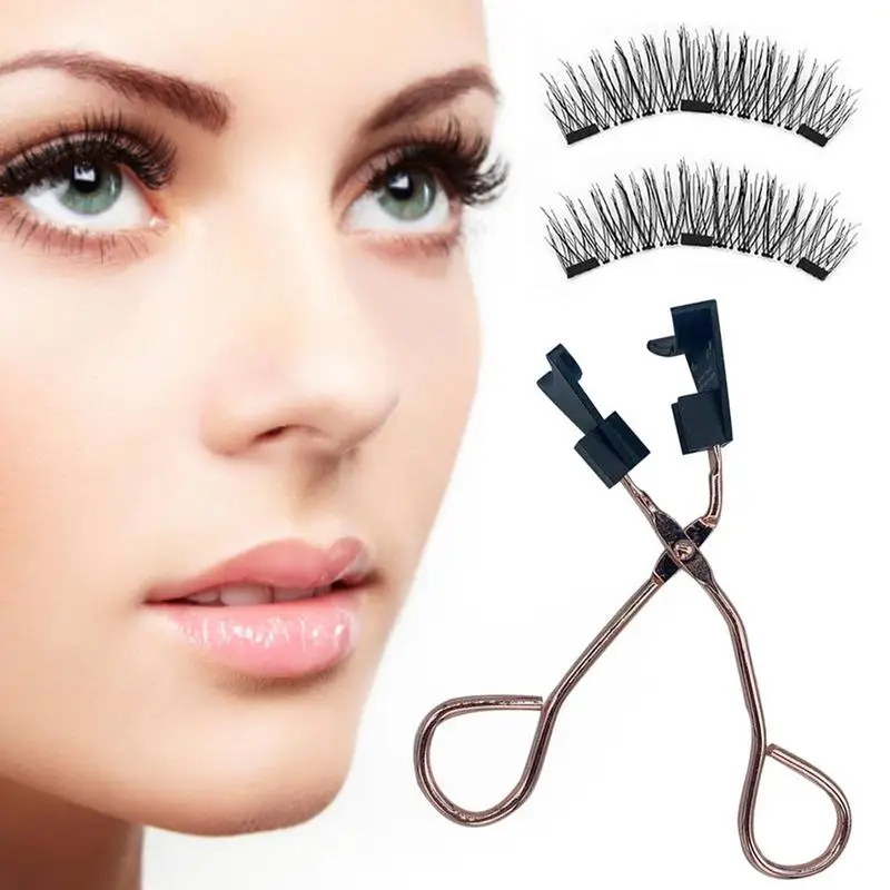 Magnetische wimpers set met pincet Herbruikbare handgemaakte natuurlijke valse piekerige kunstmatige nepwimpers Beauty Tool Accessoires