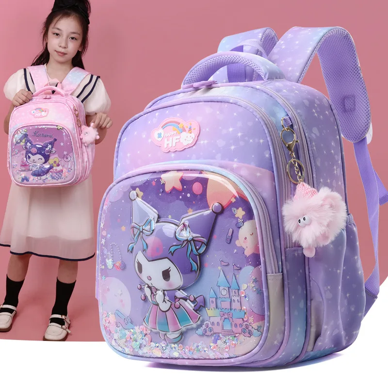 Sanrio Kulomie Cartoon Fashion Sequins Student School Bag Cute Hard Shell Children's Lightweight Waterproof Children's Backpack