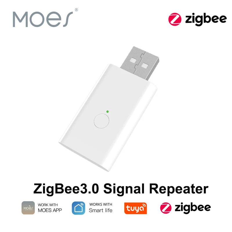

MOES Tuya ZigBee3.0 Signal Repeater Amplifier USB Port Range Extender Smart Home Device Expand Wireless Work With ZigBee Gateway