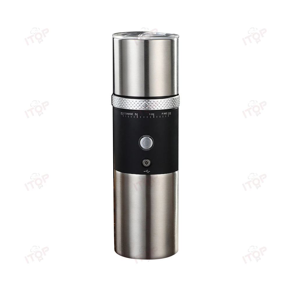 ITOP 4IN1 Coffee Maker& Grinder& Filter& Cup USB Charging Outdoor Portable Coffee Grinder 304 Stainless Steel Grinding Core