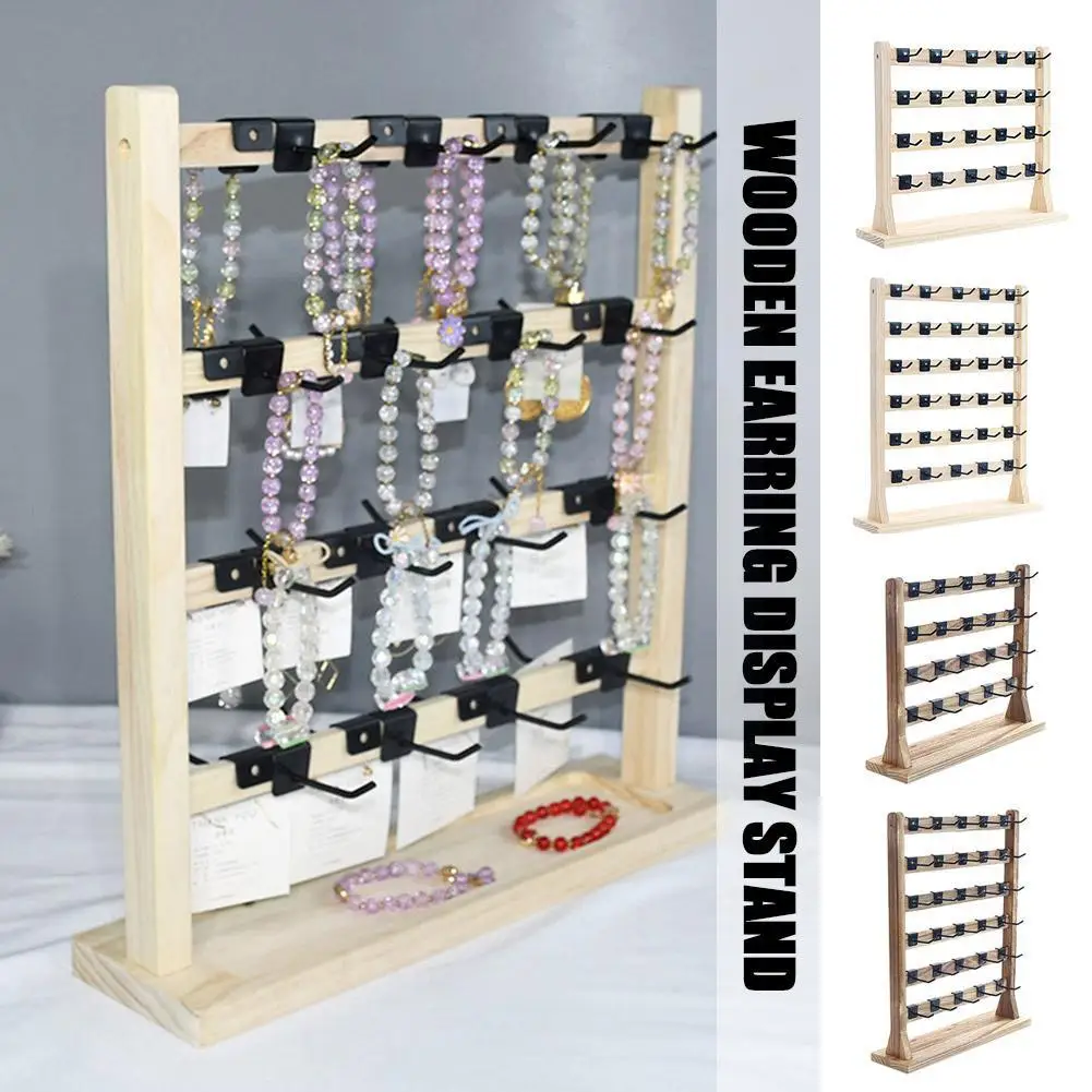 Earrings Display Stand With Hooks Multipurpose For Desktop Dresser Bedroom Necklace Hanging Storage Display Bangle Organize T8N1