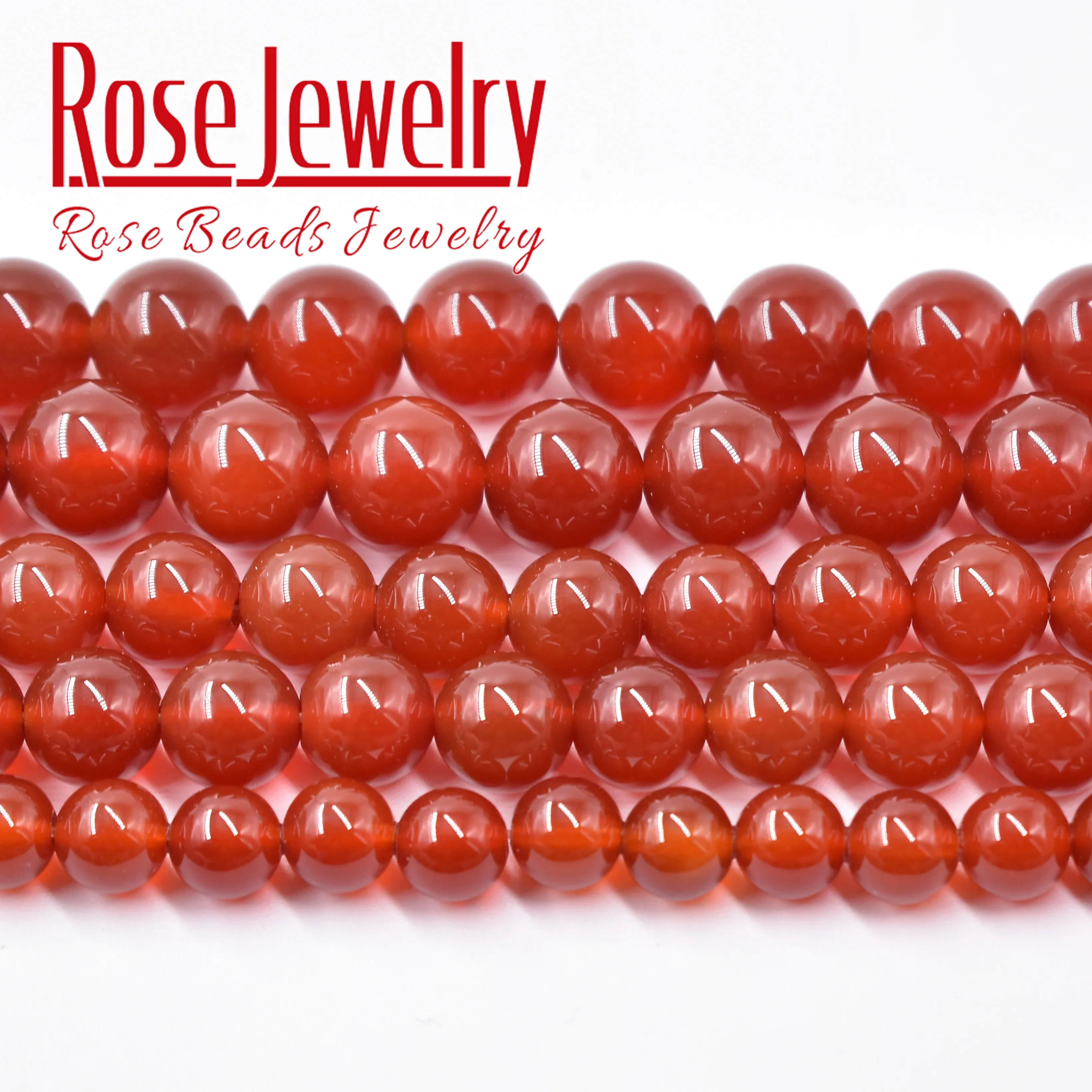 

5A Free Shipping Natural Stone Red Agates Carnelian Round Gem Beads 15" Strand 4 6 8 10 12 14 16 MM Pick Size For Jewelry Making