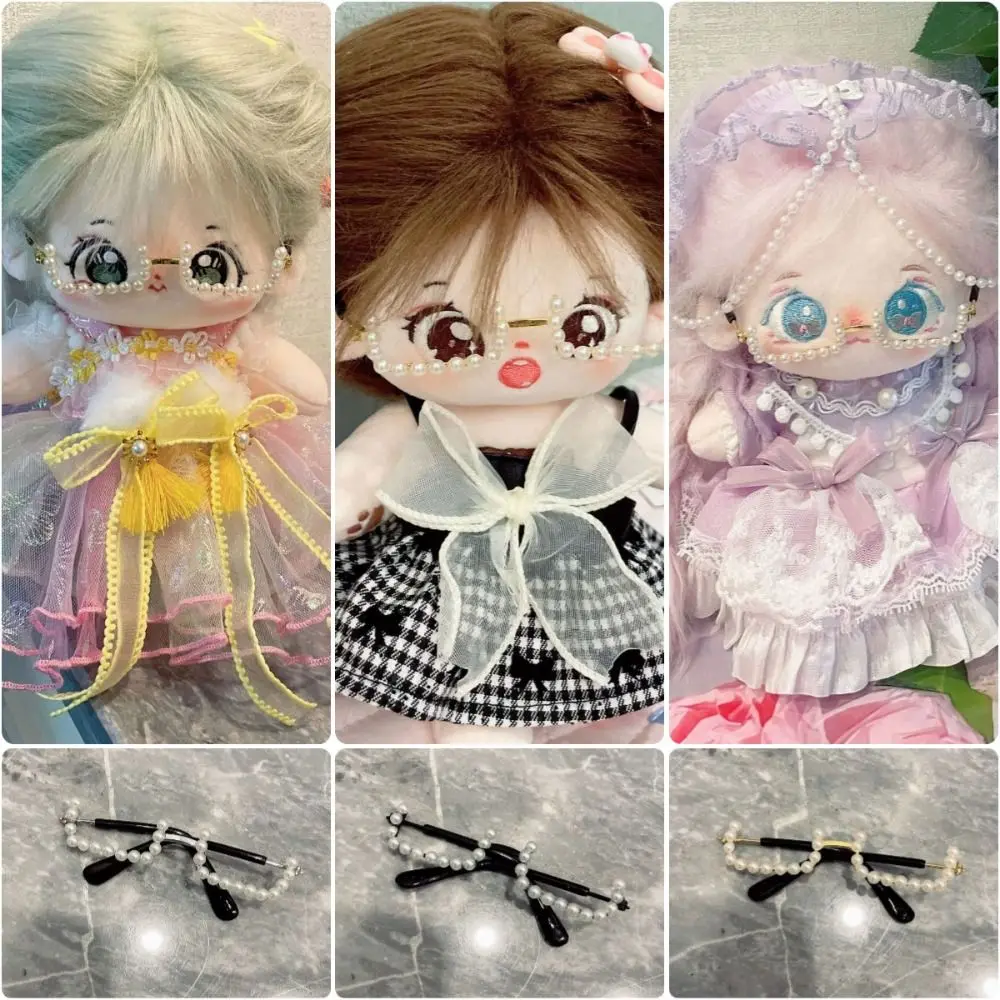 8cm Doll Glasses Trend Toys Rectangle Doll Pearl Eyeglasses Multi Color Eyeglass Frame for Labubu Toys