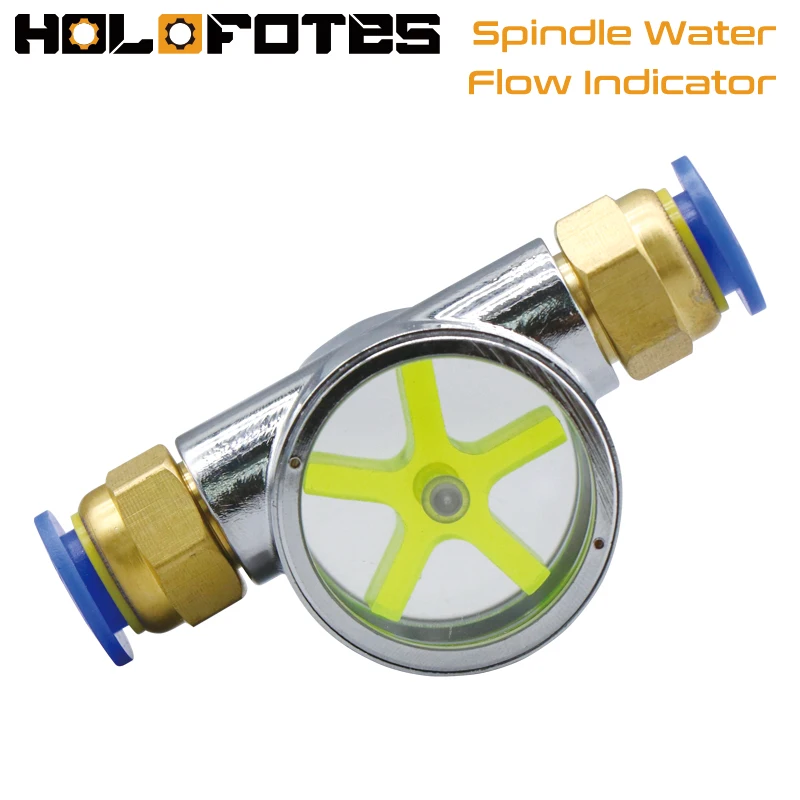 Water Flow Indicator 6mm 8mm 10mm 12mm Nozzel Acrylic Metal Rotate Observe for CNC Router Spindle Motor Water Flow Meter