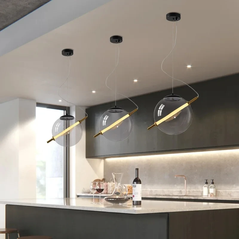 

Nordic Glass Pendant Lights Clear Glass Chandelier for Dining Room Bar Kitchen Bedroom Study Living Room Home Decoration Fixture