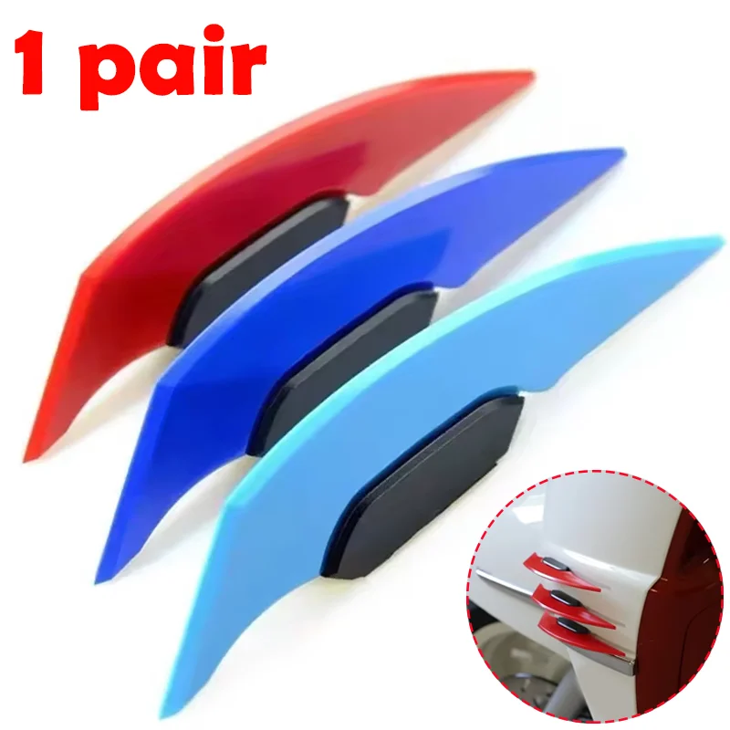 1Pair Motorcycle Winglet Aerodynamic Spoiler Wing Universal DIY Self-Adhesive Motorbike Decoration Sticker Motorcycle Equipments