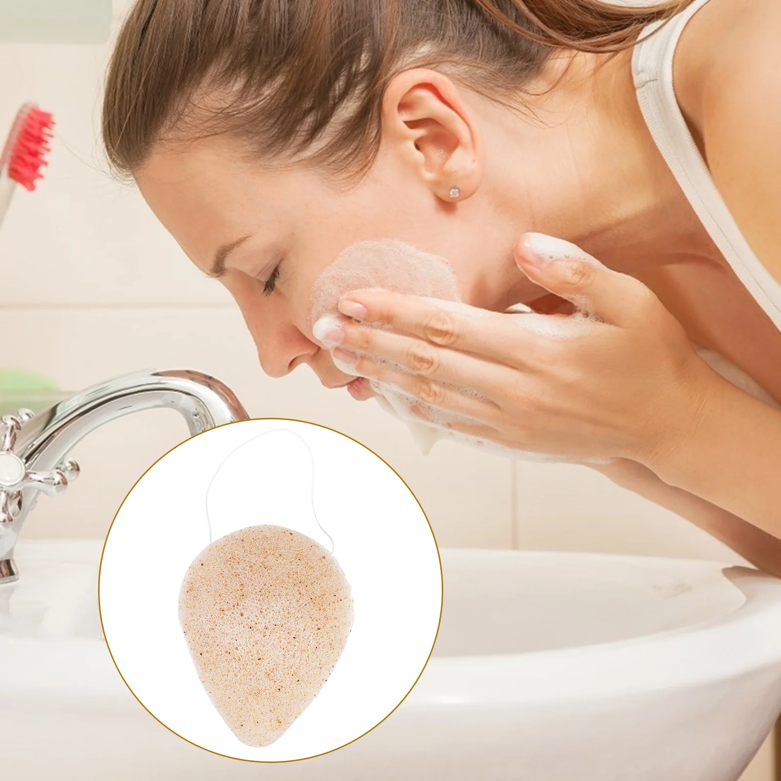 Éponge Konjac pour le démaquillage du visage, tampon de lavage, bouffées qualifiée ales, bouffées de livres, naturel, document assressenti, exquis, portable