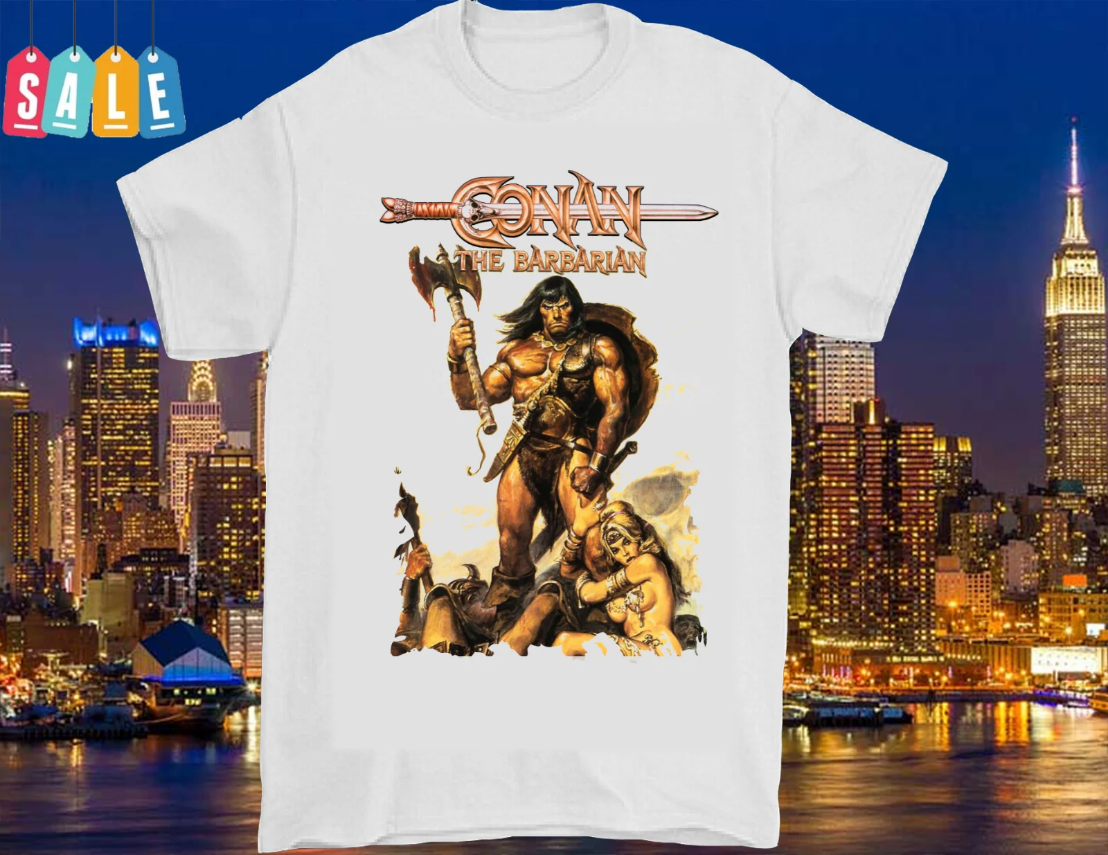 Conan the Barbarian White Cotton T Shirt Short Sleeve S-5XL NL3083