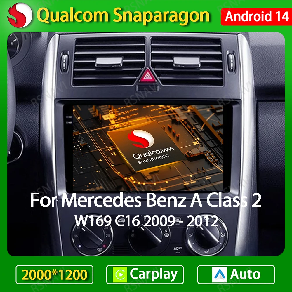 

Android 14 Carplay Auto For Mercedes Benz B200 A B Class W169 A160 A180 A200 A220 2009 - 2012 Car Radio Multimedia Video Player