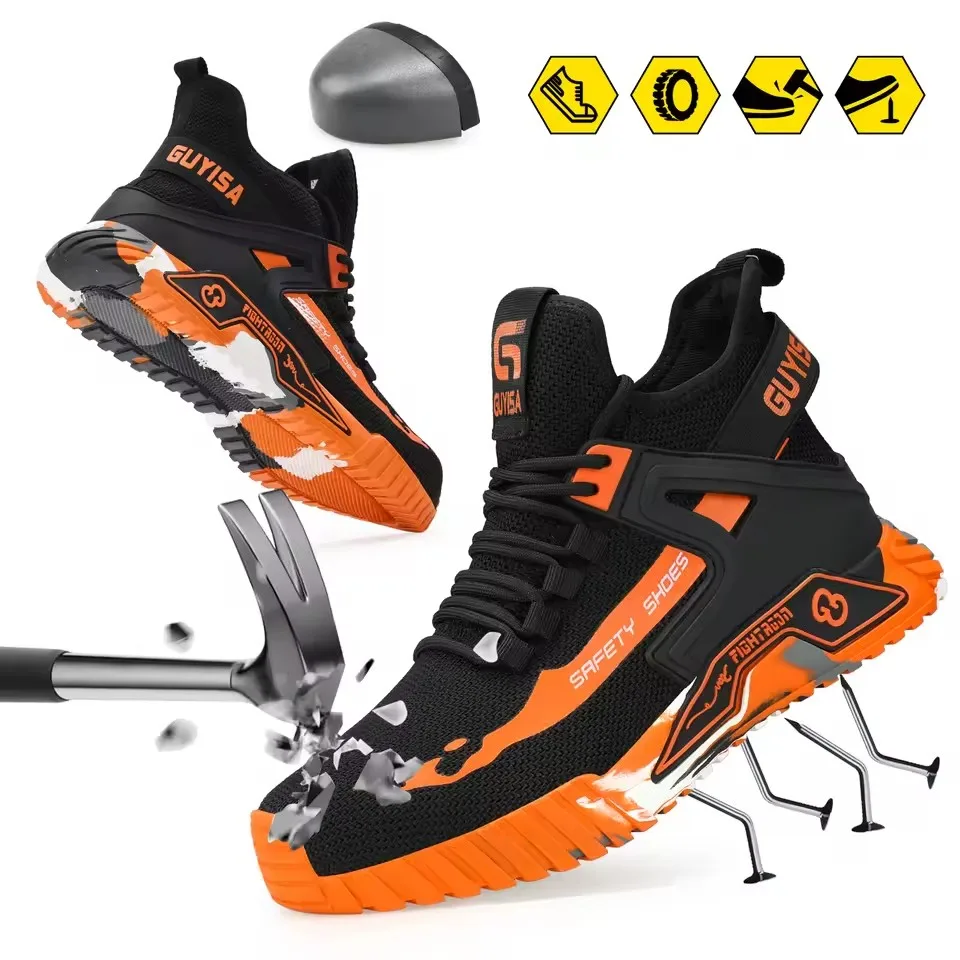 

Steel Toe Cap Shoes For Men Work Boots Puncture-Proof Work Safety Shoes Protective Working Shoes Male Footwear Security Sneakers
