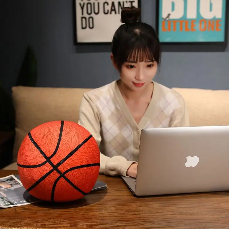 Vida real bola de basquete travesseiro almofada brinquedos de pelúcia boneca de pelúcia bebê crianças meninos meninas adultos presentes aniversário decoração do quarto