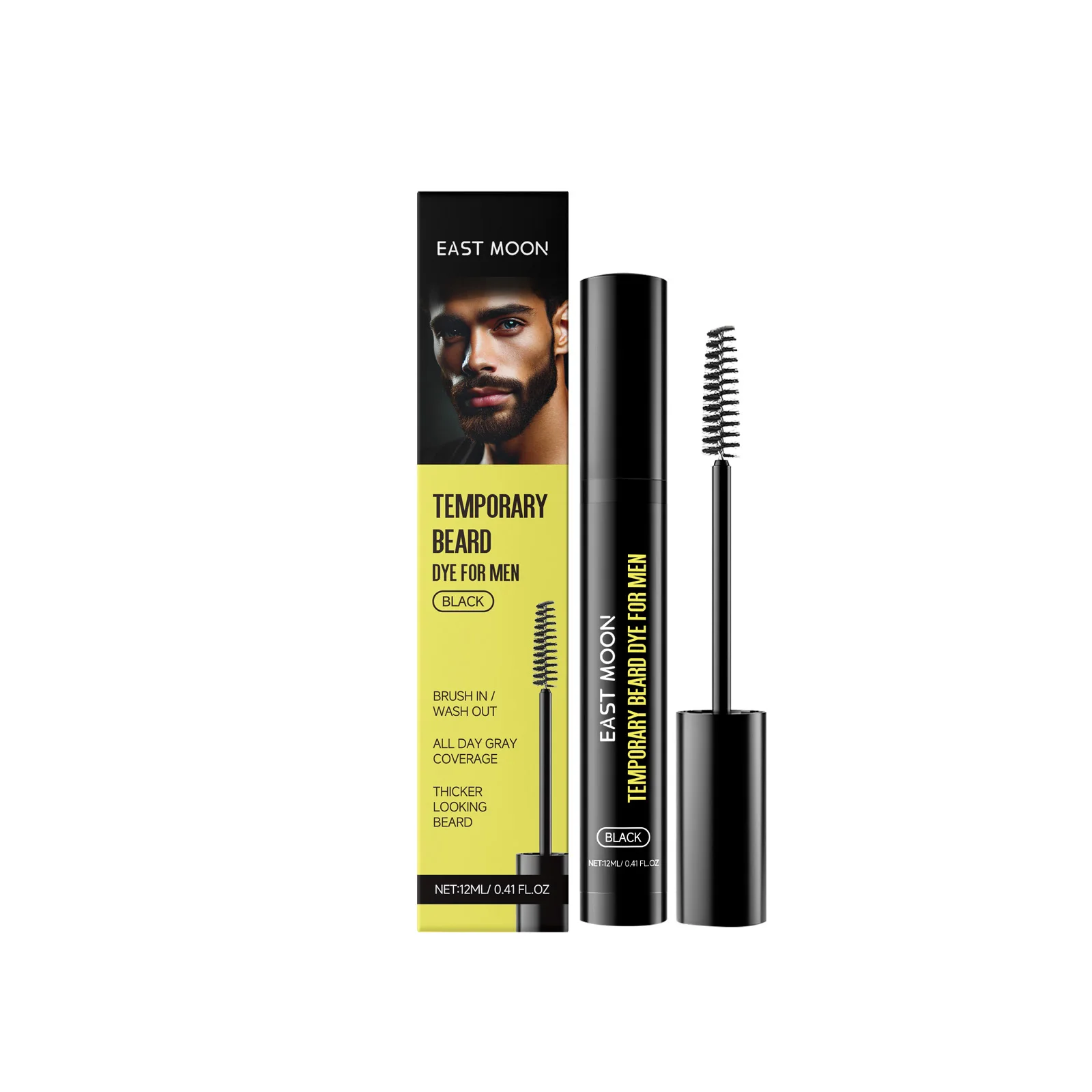 Temporary Beard Dye for Men Natural Black Color Long-Lasting Waterproof Moustache Filler Pernmanent Coloring Beard Dyeing Pen