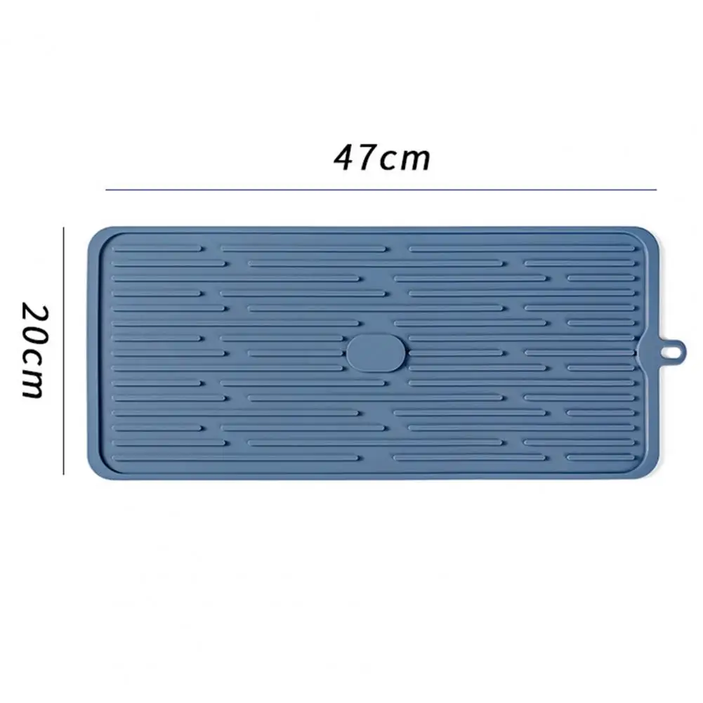 47*20cm Silicone Drain Pad With Hanging Hole Anti scalding Tableware Drying Mat Faucet Drip Pad Kitchen Gadget Supply