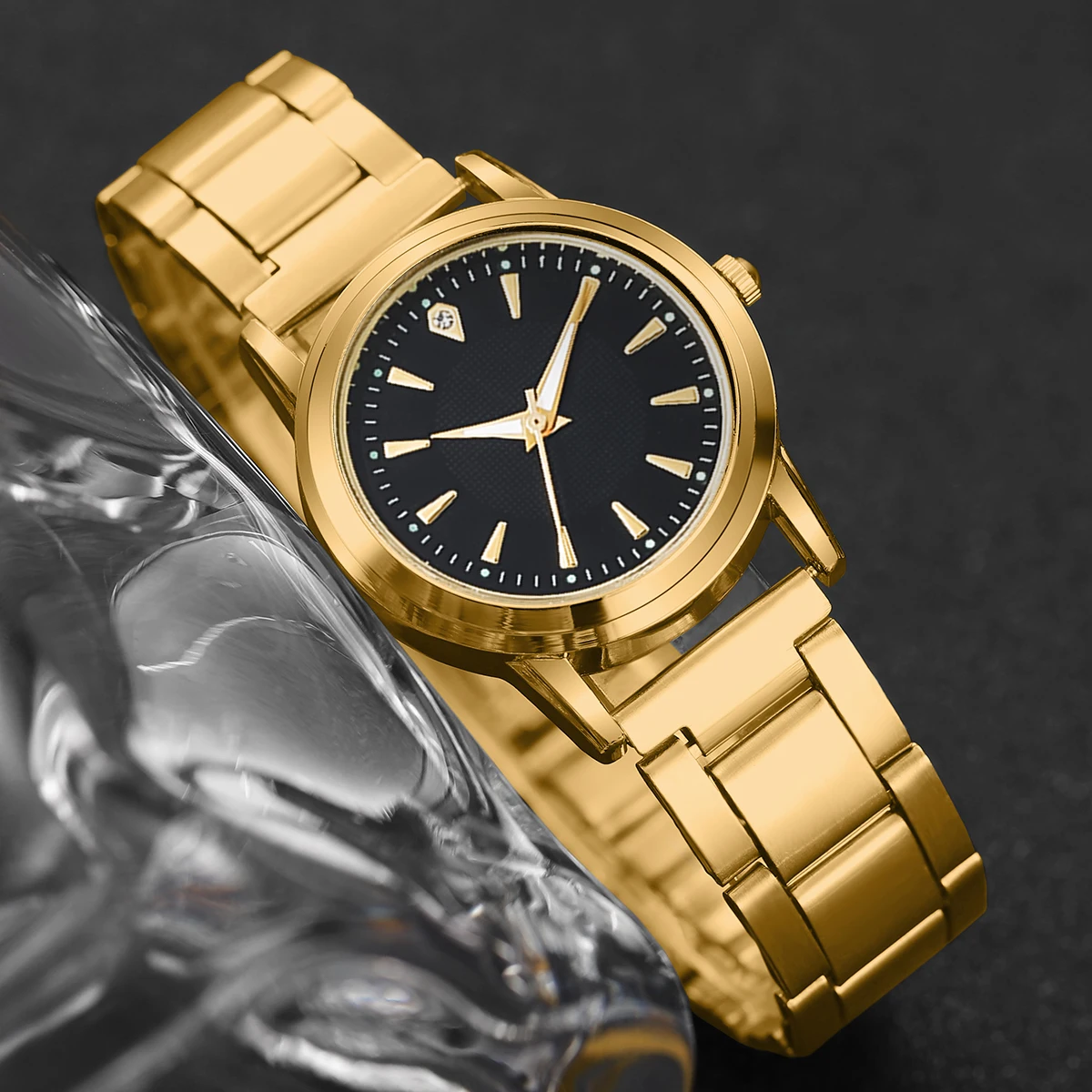 6 sztuk/zestaw moda kobiety zegarki pozłacany pasek damski zegarek kwarcowy zestaw biżuterii Rhinestone Relogio Feminino (bez pudełka) — zdjęcie 5