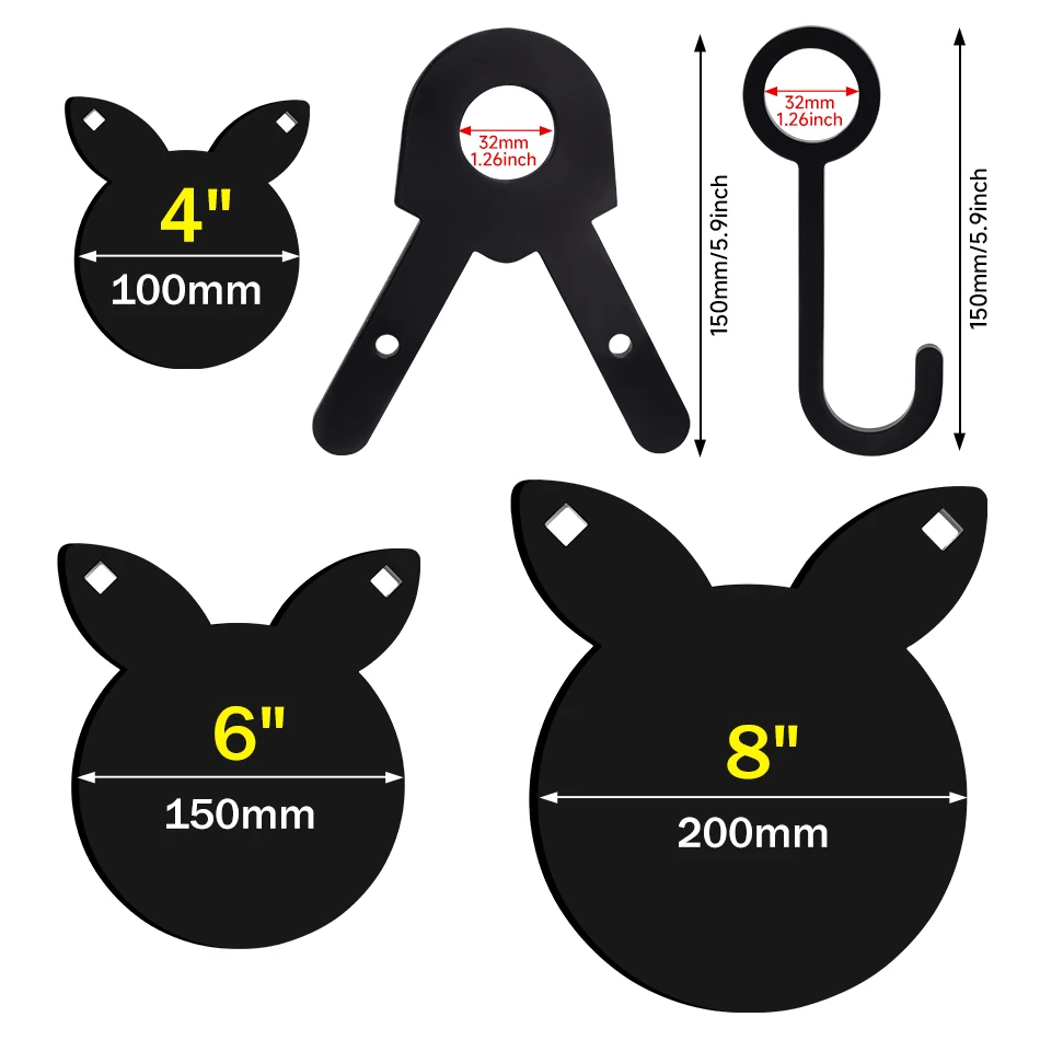 

Мишень для стрельбы из стали AR500, комбинированная мишень-кролик из стали AR500 толщиной 10 мм, для тренировок по стрельбе на стрелковом тире