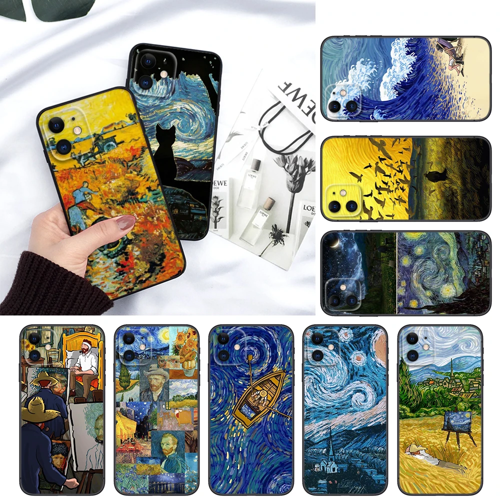 G22 art Van Gogh starry night Soft Case for Xiaomi Mi A1 A2 A3 9T Pro Poco F1 F2 F3 GT M2 M3 M4 M5 C40 X2 X3 NFC X4 pro