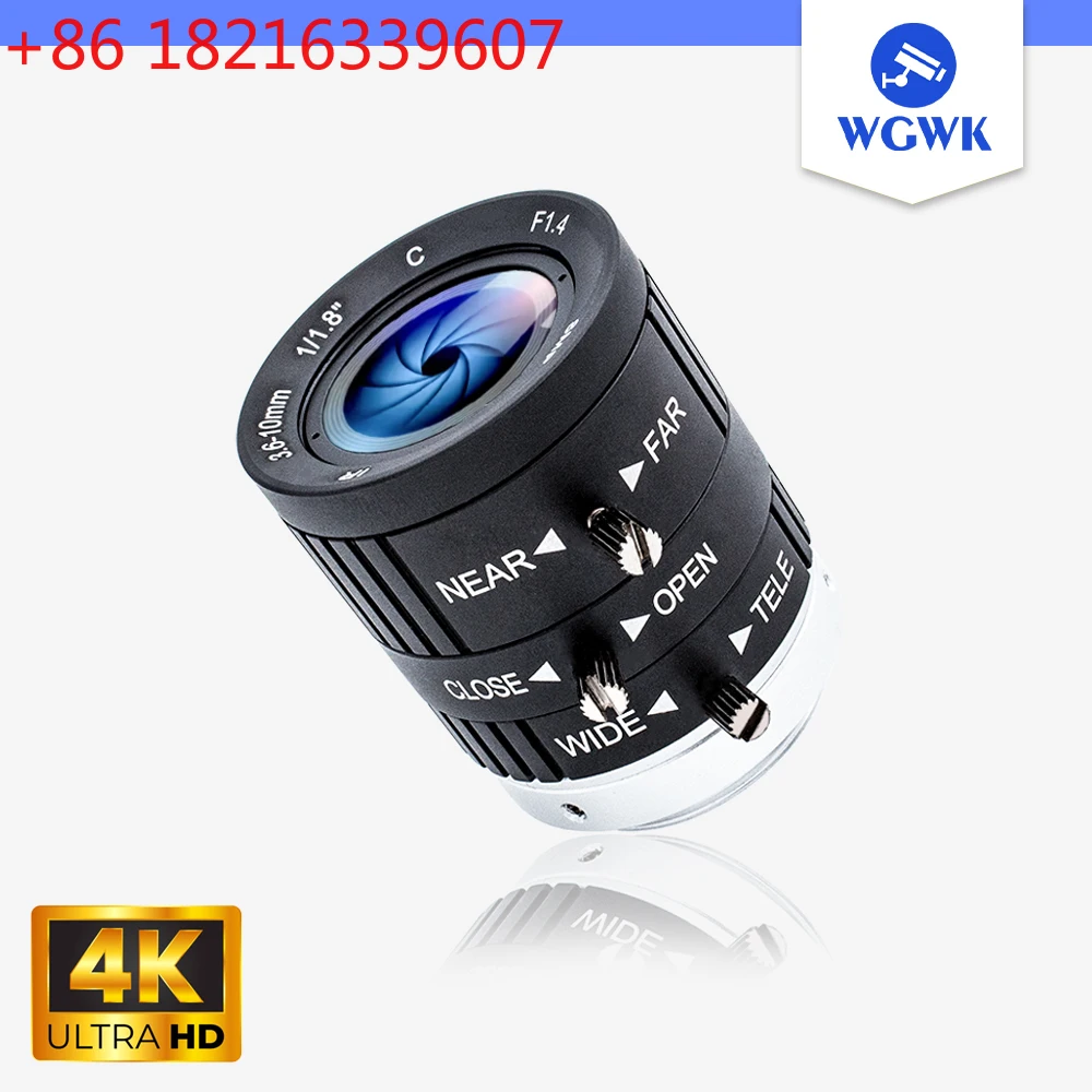 

TAO WGWK-C836-10A Объектив для камер видеонаблюдения 3.6-10 мм, крепление CS, 8 МП, с ручным зумом, для промышленных систем машинного зрения и веб-камер наблюдения