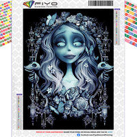 Diamond Painting Corpse Bride Diamond Mosaic Halloween Wall Art Full Embroidery Picture DIY Rhinestone Cross Stitch Home Decor