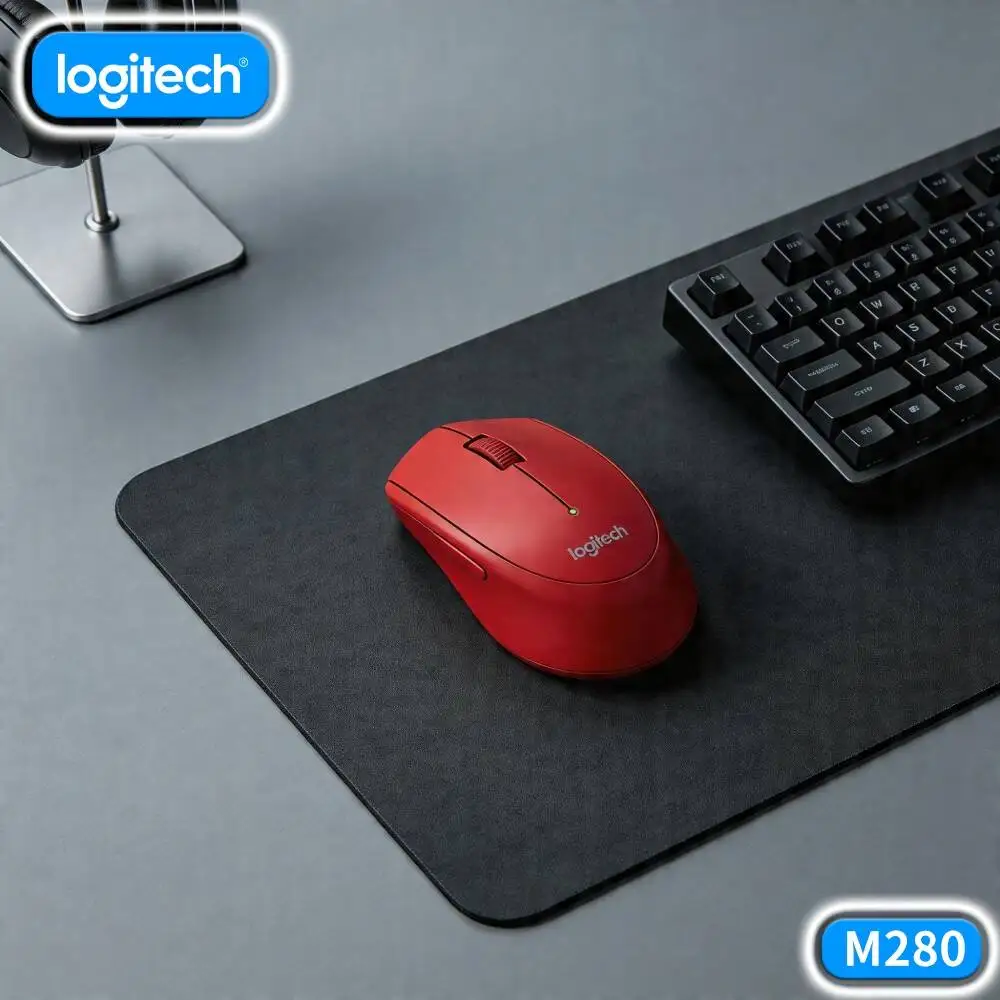 Logitech M280 Wireless Optical Mouse Dust-Resistant Surface Sensor 2.4GHz 1000 DPI Precise Motion Control for Windows Mac PC