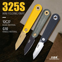 SANRENMU 325S NEW Mini Pocket Folding Knife 12C27 Blade Outdoor Portable Keychain Camping Fishing Tool Gift EDC No Lock Knives