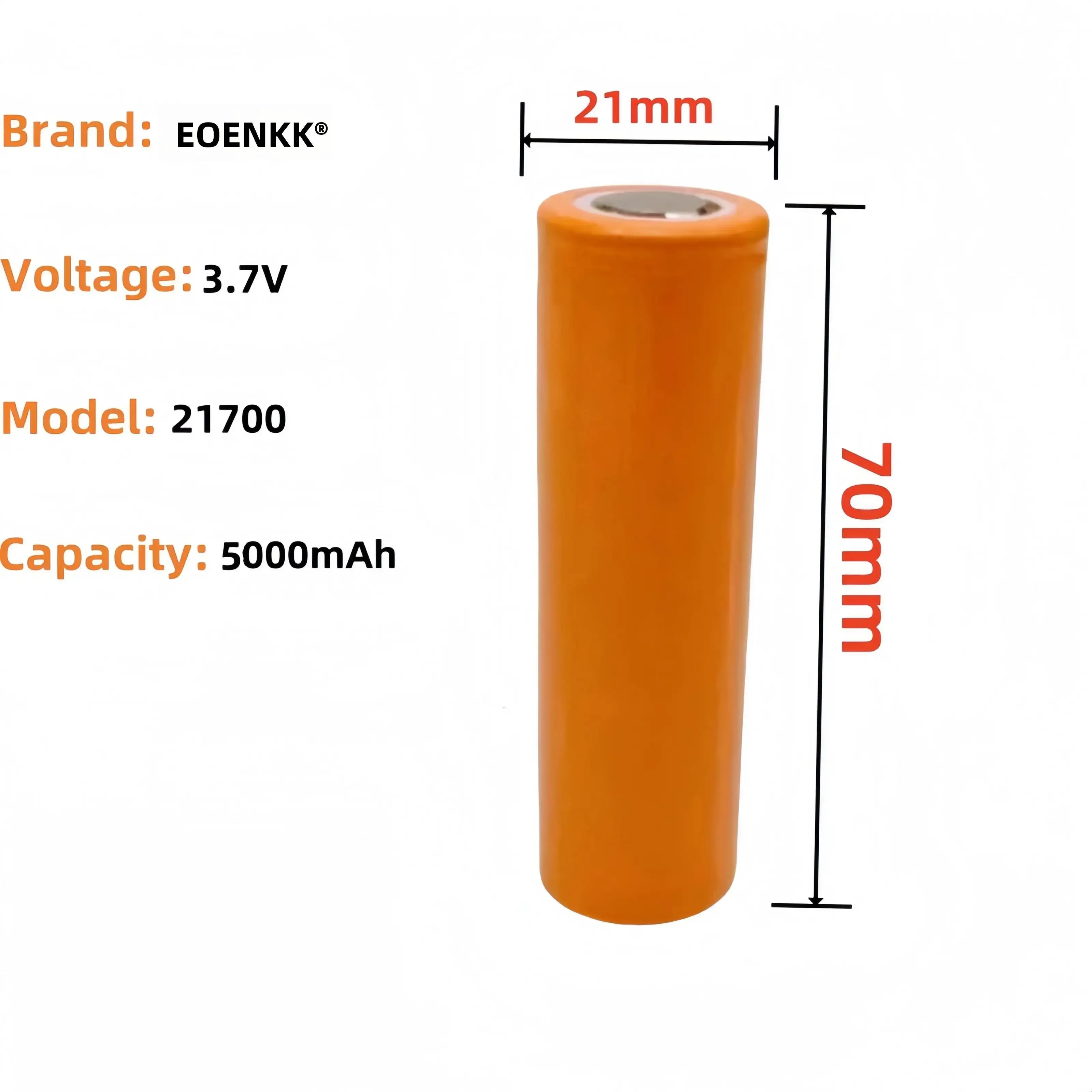 NOWOŚĆ 21700 akumulator litowy wielokrotnego ładowania, 3,7 V 5000 mAh, latarka litowa o dużej mocy, akumulator do elektronarzędzi