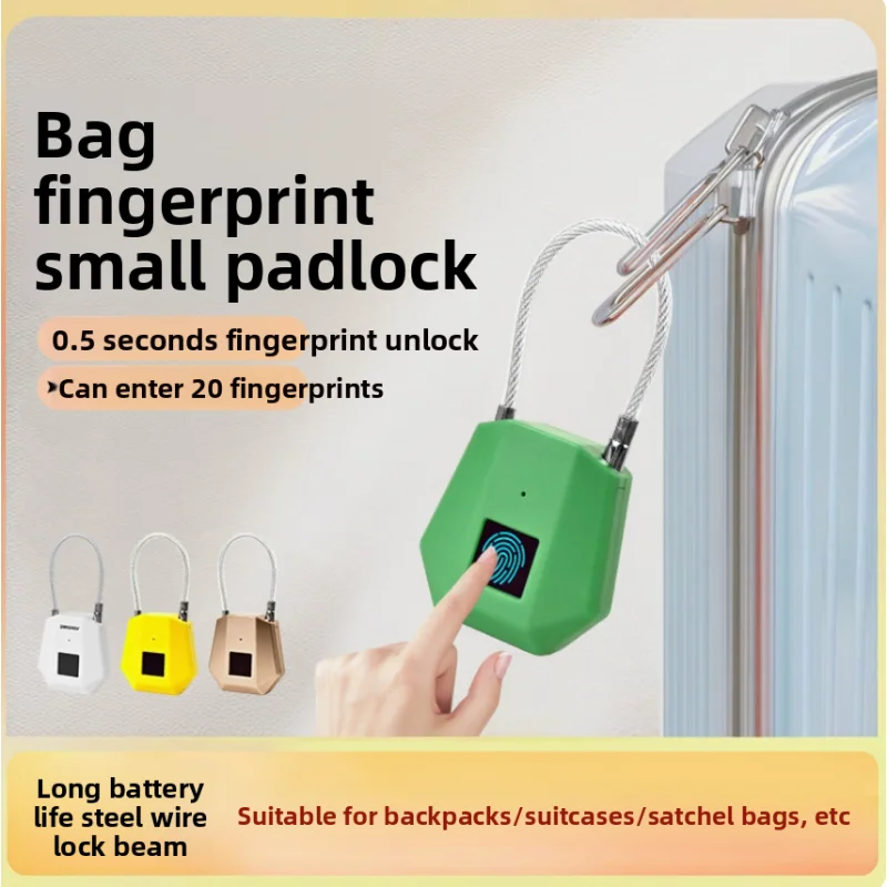 Waterproof Smart Fingerprint Padlock Locker Dormitory Anti-theft Padlock Keyless Security Protect Electronic Unlock for Luggage