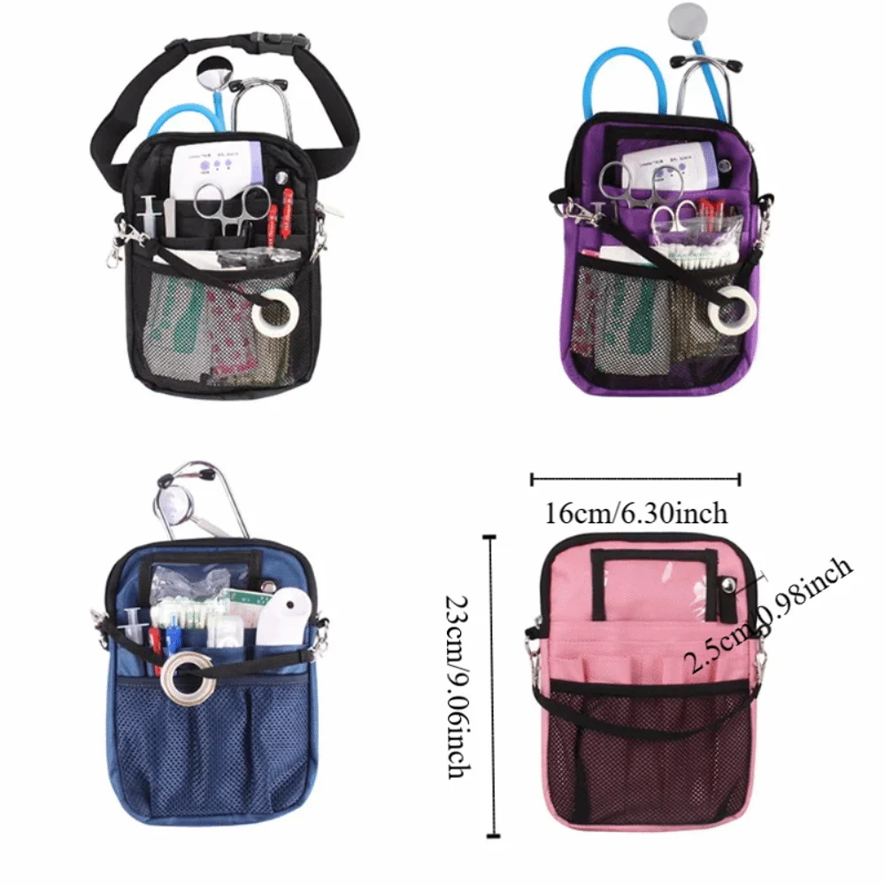 Adjustable Strap Nurse Fanny Pack Multi Pocket Large Capacity Nurse Crossbody Bag Wear-resistant Nurse Waist Pouch Hospital