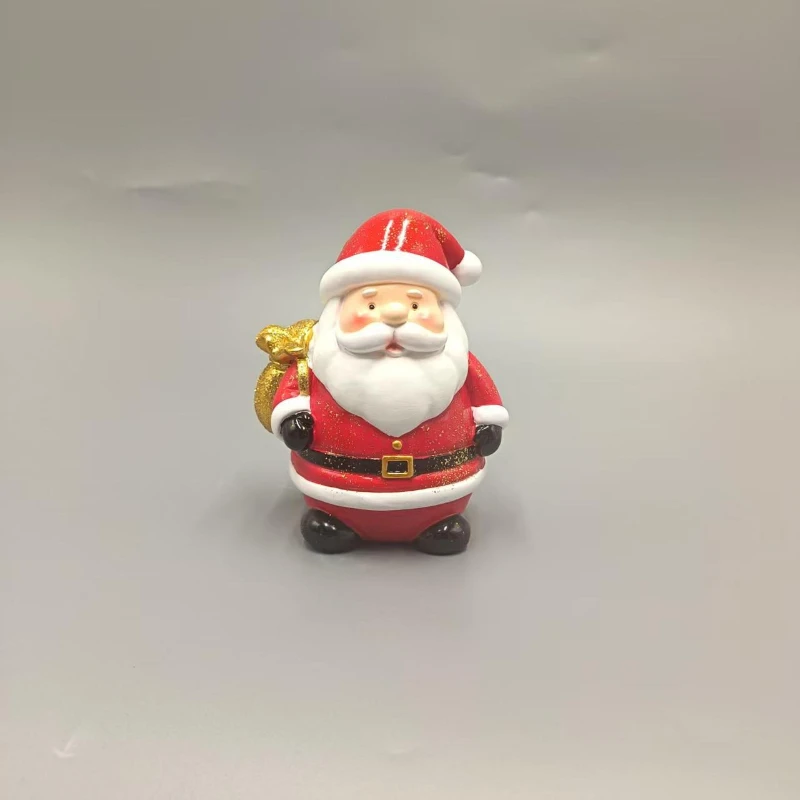 Santa Claus Resin Ornament – Holiday Atmosphere Decor Arrangement Figurine Resin Craft Display