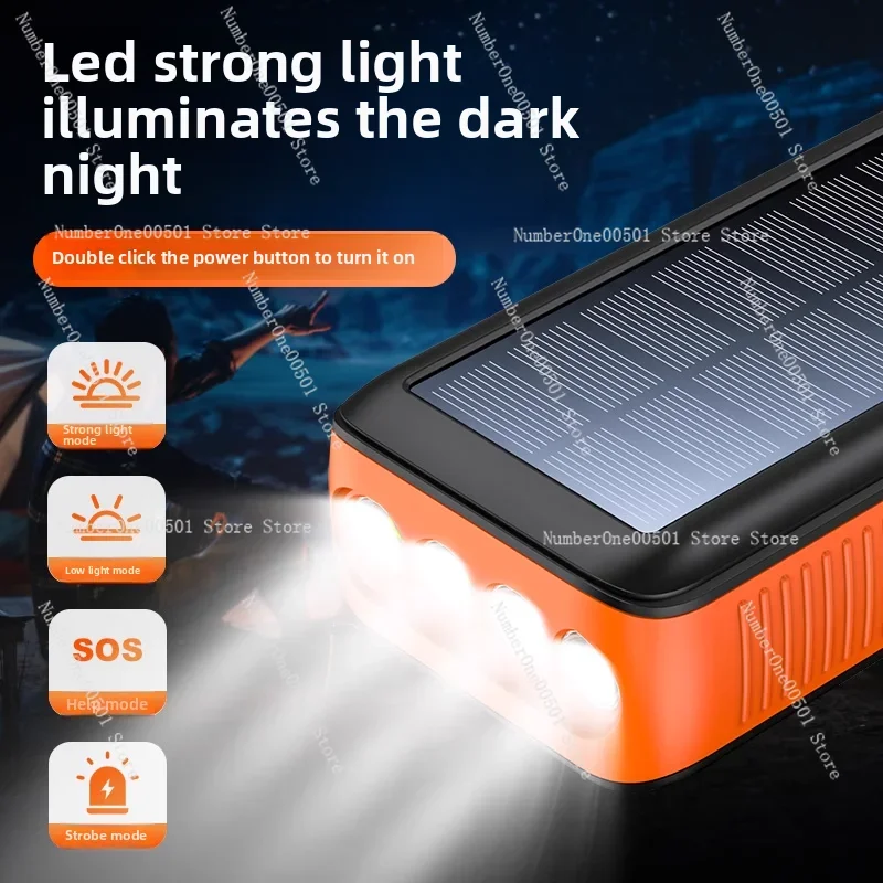 بنك طاقة يعمل بالطاقة الشمسية بقدرة 30000 مللي أمبير في الساعة، شحن بالطاقة الشمسية لهاتف iPhone Huawei OPPO، شاحن طوارئ محمول #6