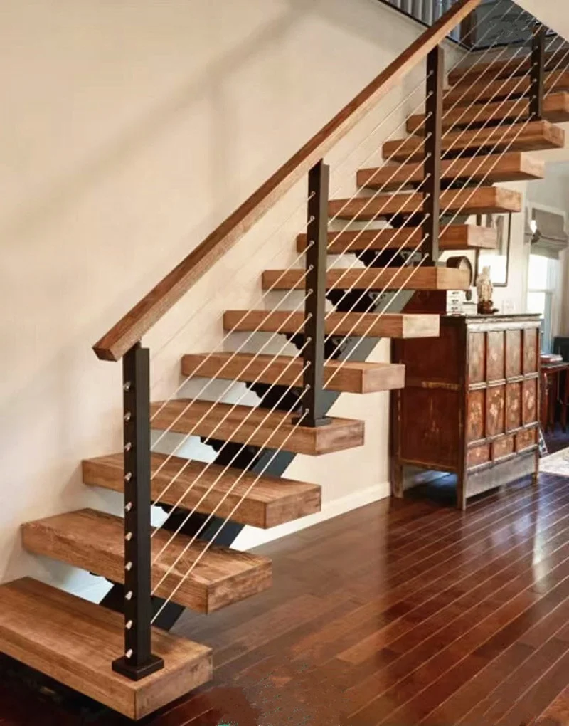 Personalizzazione Scale diritte con fascio in acciaio inossidabile Scala mono stringer Escalier in acciaio fabbricato smontabile