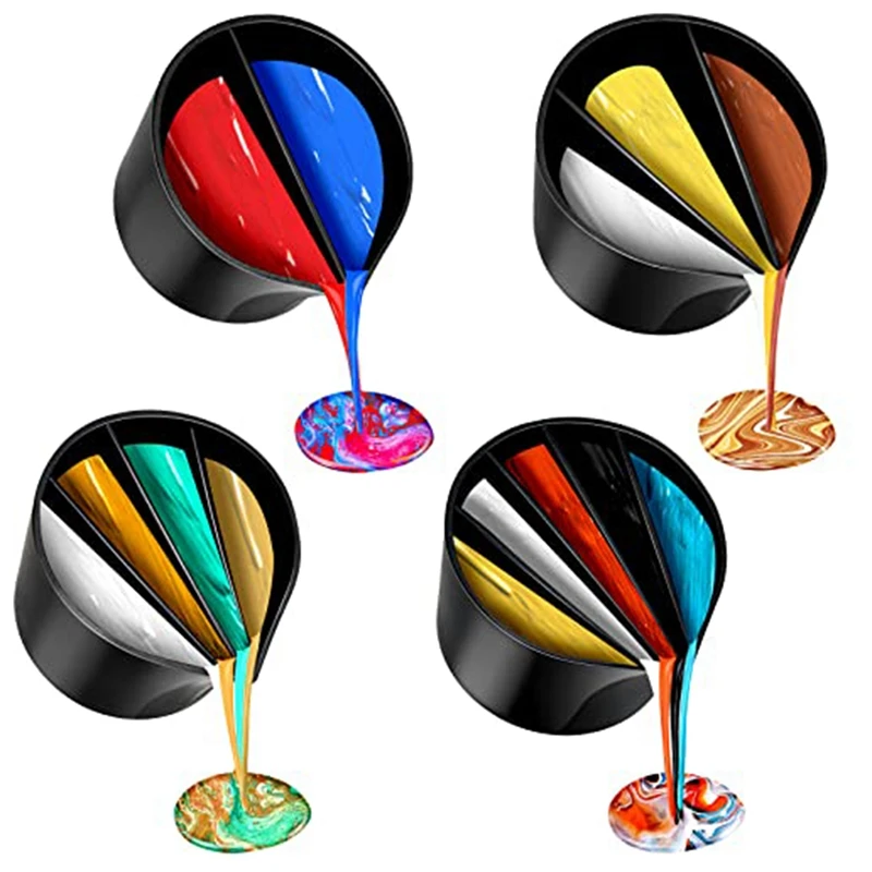 1 Set Split Cups For Paint Pouring Silicone Pour Cup Bundle Multi Channel Paint Pouring Tools For DIY Crafts Resin
