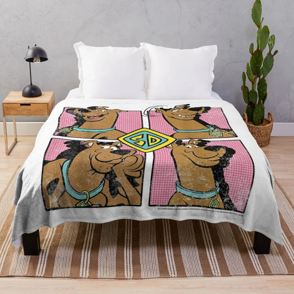ScoobyDoo Expressions Box-Up-Überwurfdecke für dekoratives Sofa, vielseitige zottelige Decken
