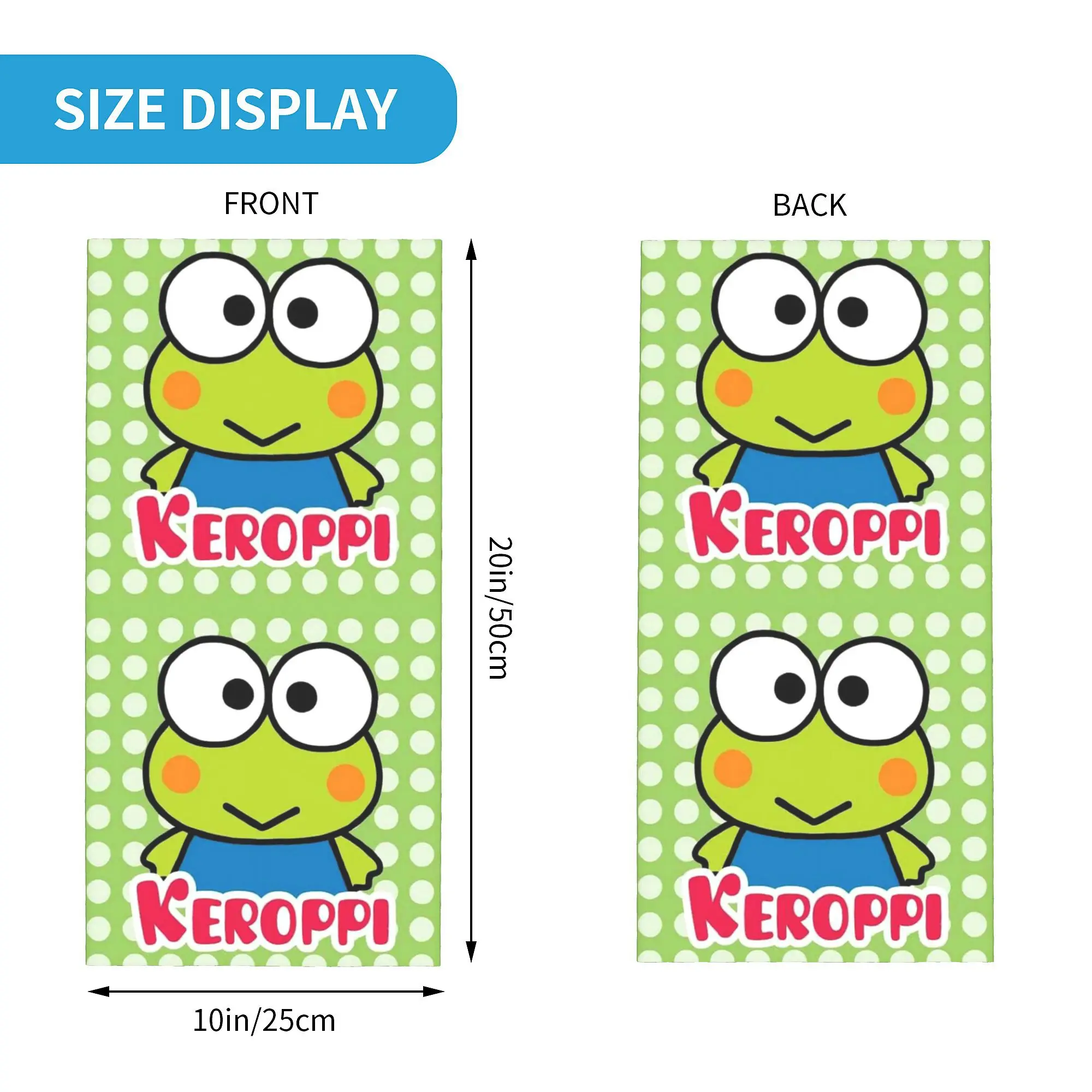 Custom Kerokero Keroppi Bandana Neck Gaiter for Ski Cycling Men Women Wrap Scarf Headband Warmer