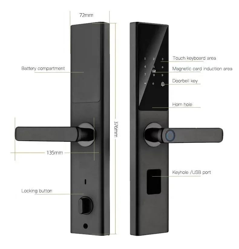 Smart Life/TUYA Alexa locks maniglia password elettrica digital smart Ttlock serratura per impronte digitali cerradura inteligente