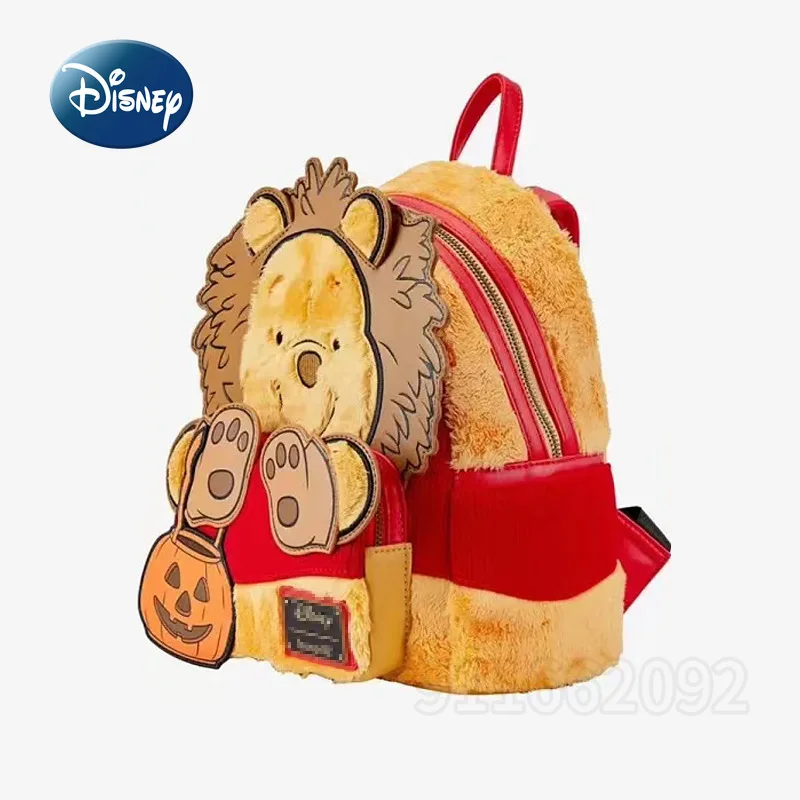 Disney Winnie The Pooh New Mini Plush Backpack Luxury Brand Fashion Women\'s Backpack Cartoon Children\'s School Bag High Quality