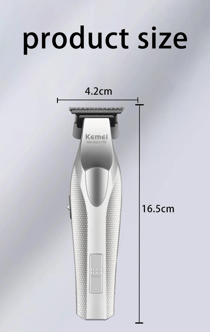 Kemei 3023-702 Schnurloser Haarschneider mit Null Lücken, professioneller Haarschneider für Männer, Friseur, wiederaufladbare Finish-Haarschneidemaschine – Detail 7