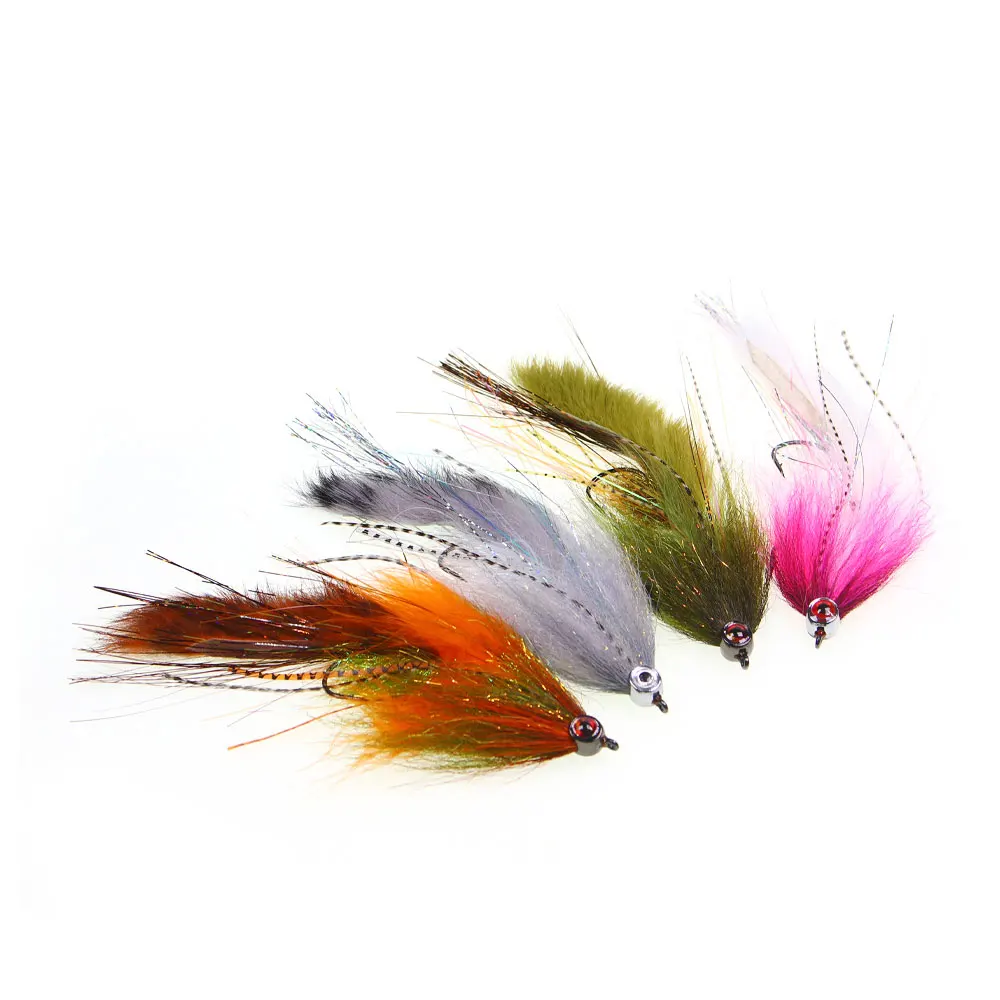 1/4 Stück, langer, beweglicher Köder in Form eines großen Fisches, Fliegenköder, Blinkköder, Grizzly-Sattel-Hackle-Köder, für Forellen, Hechte, Muske, Barsche, zum Angeln im Meer. – Detail 7