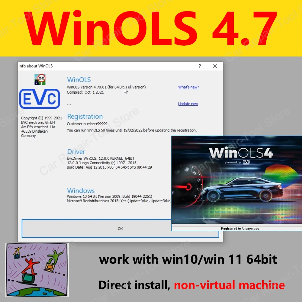 2024Winols 4.7 Last Version Working on Windows10 win11 No checksum No Need Vmware Multi-language Freeshipping Installation Video