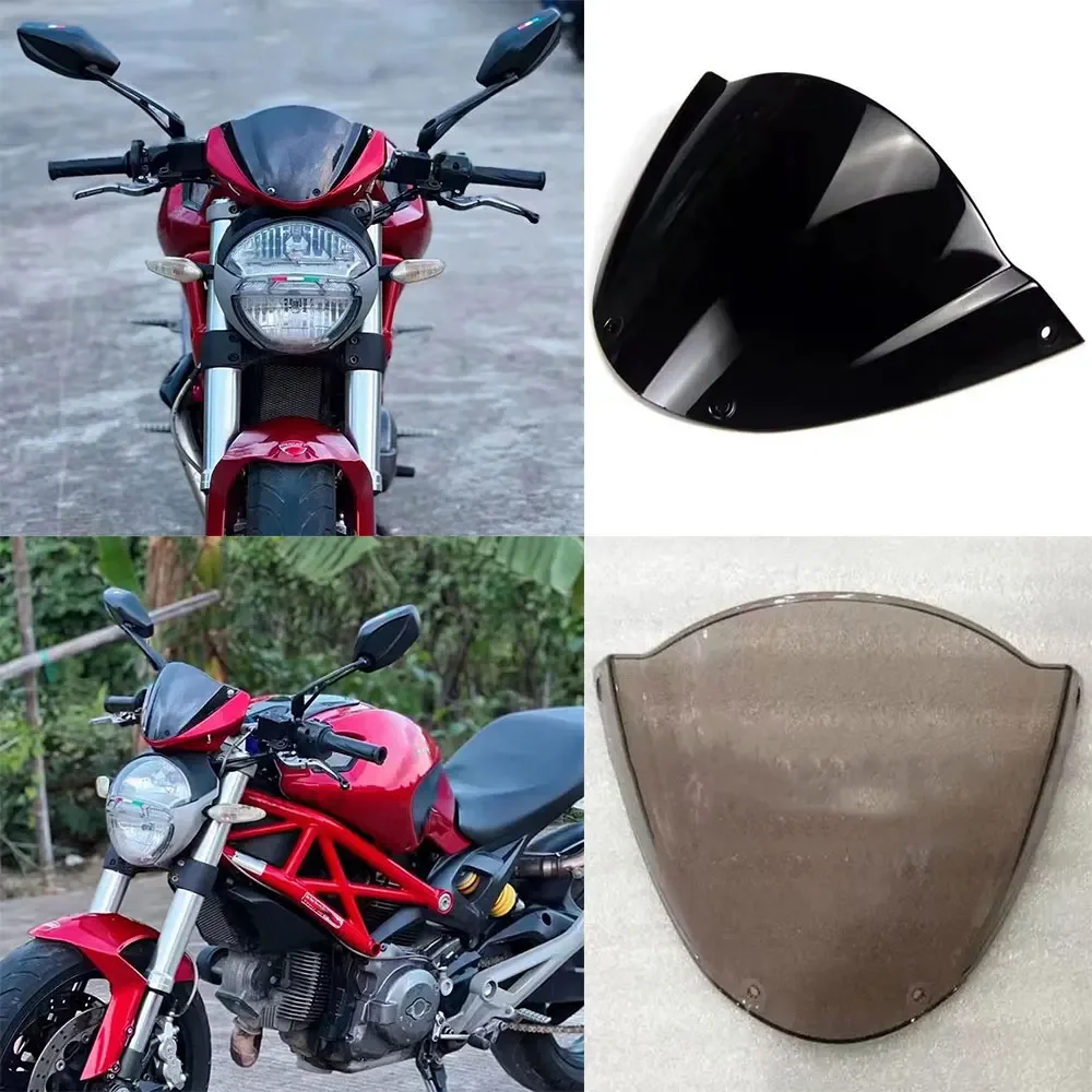 For Ducati Monster 696 796 795 1100 S EVO 2008 2009 -2012 2013 2014 Windscreen Screen Wind Deflectors Double Bubble Windshield