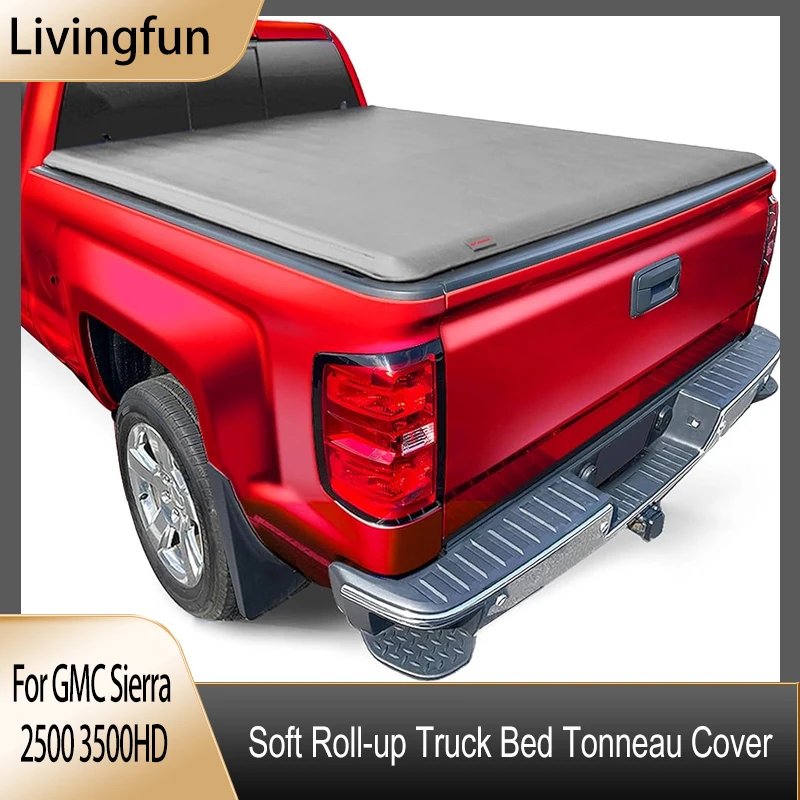 

MaxMate Soft Roll-up Truck Bed Tonneau Cover Compatible with 2020-2024 Chevy Silverado GMC Sierra 2500 3500HD | 6'10" (82") Bed