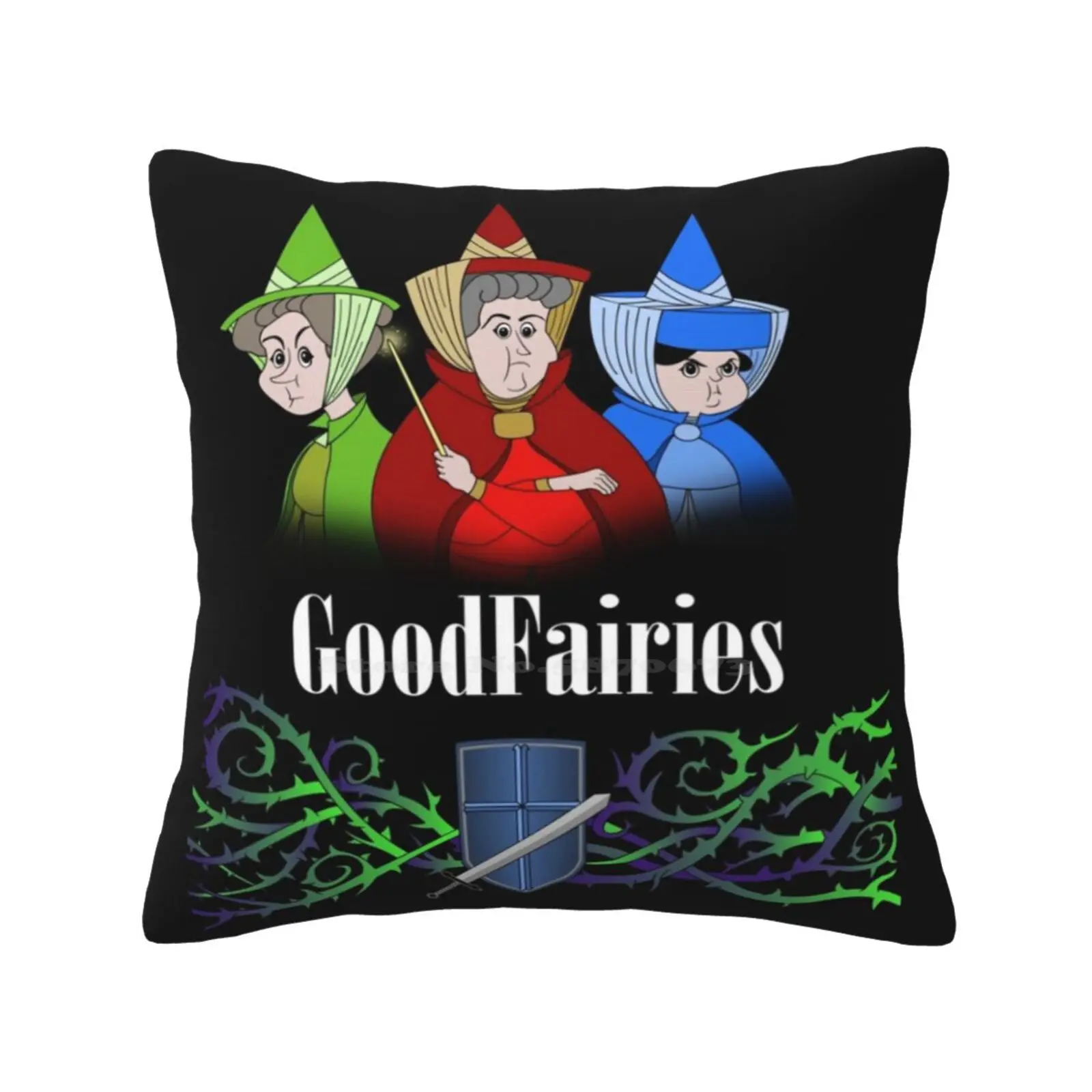 The Good Fairies Home Sofa Car Cushion Cover Pillowcase Good Fellas Good Fairies Fairy Godmother Flora Fauna Merryweather