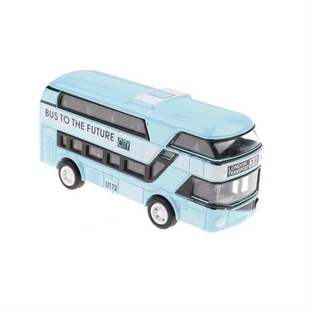 Veicoli giocattolo Porte Aperto Chiudi Città Auto turistica Set di veicoli Bus a due piani Auto pressofuse Bus giocattolo Modello giocattolo Tirare indietro Giocattoli