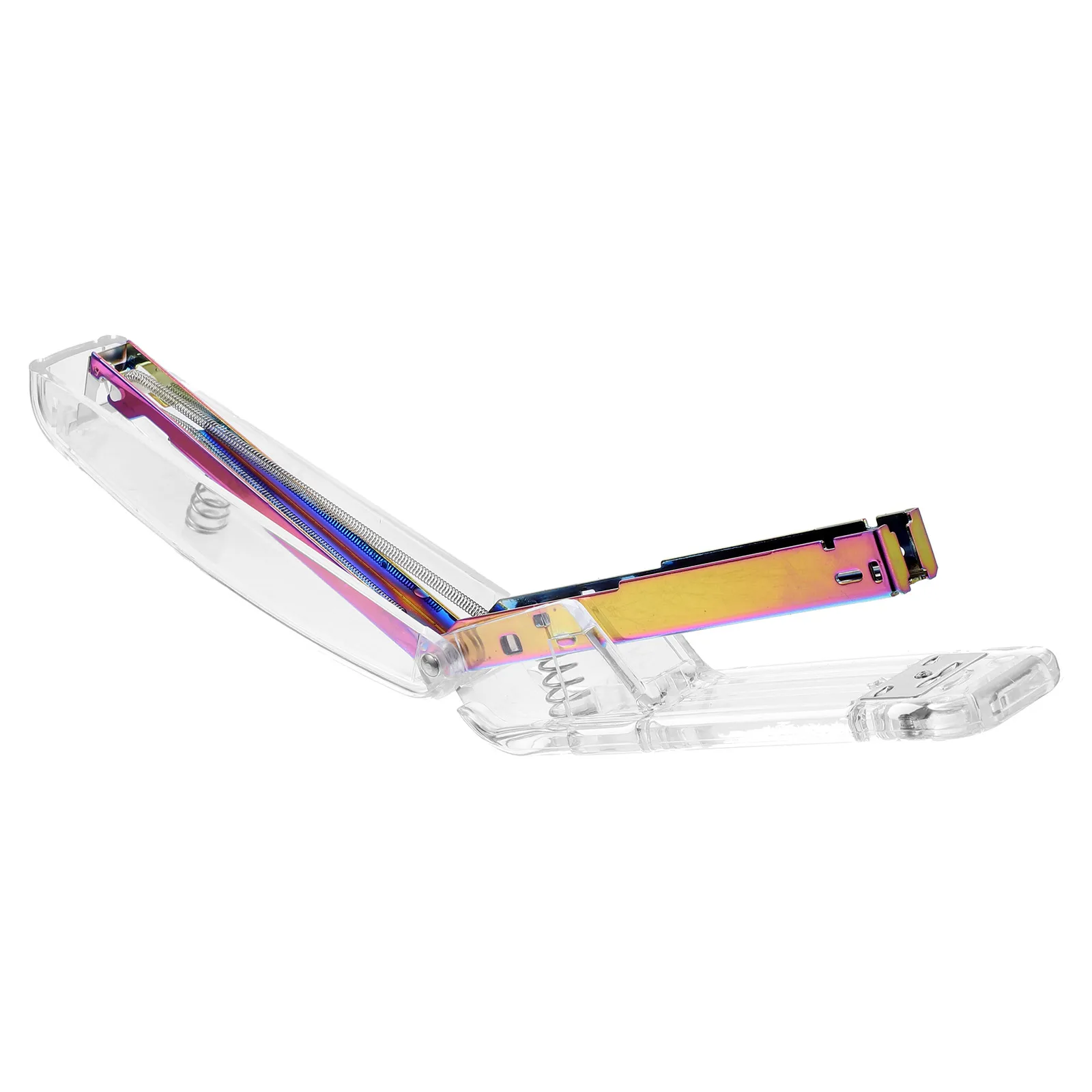 

Compact Clear Stapler Cute Mini Plastic Office Desk Stationery Transparent Staplers for Aesthetic Binding Easy