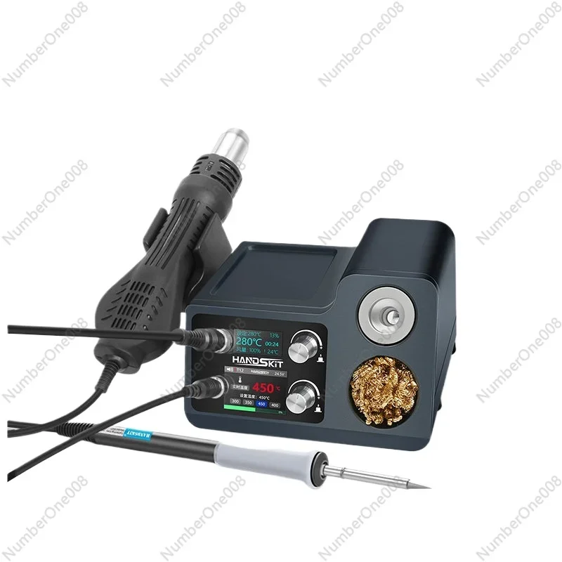 Hot Air Gun Soldering Station 2-in-1 210 Lead-Free Electric Soldering Iron Welding T12 Desoldering Station Phone Repair Tool Kit