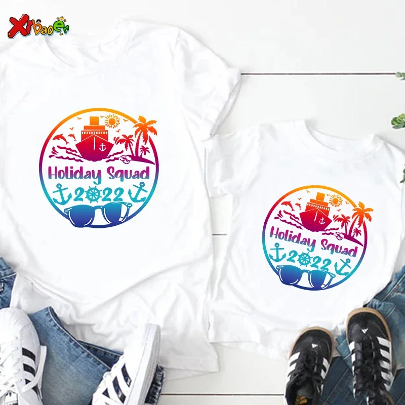 

Одинаковые комплекты для всей семьи, футболка, летняя рубашка для семейного отдыха, одинаковая пляжная одежда для пары, рубашка на день рождения