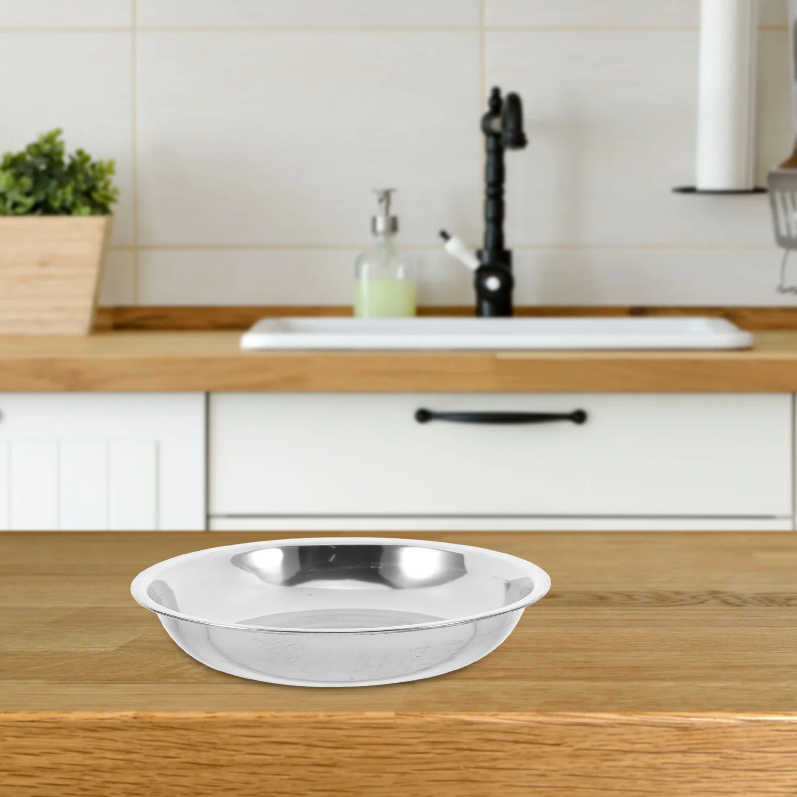 

6Pcs Stainless Steel Barbecue Plate Round Dish for Pasta Steak Salad Serving Storage Kitchen Supplies Home Dining Solution