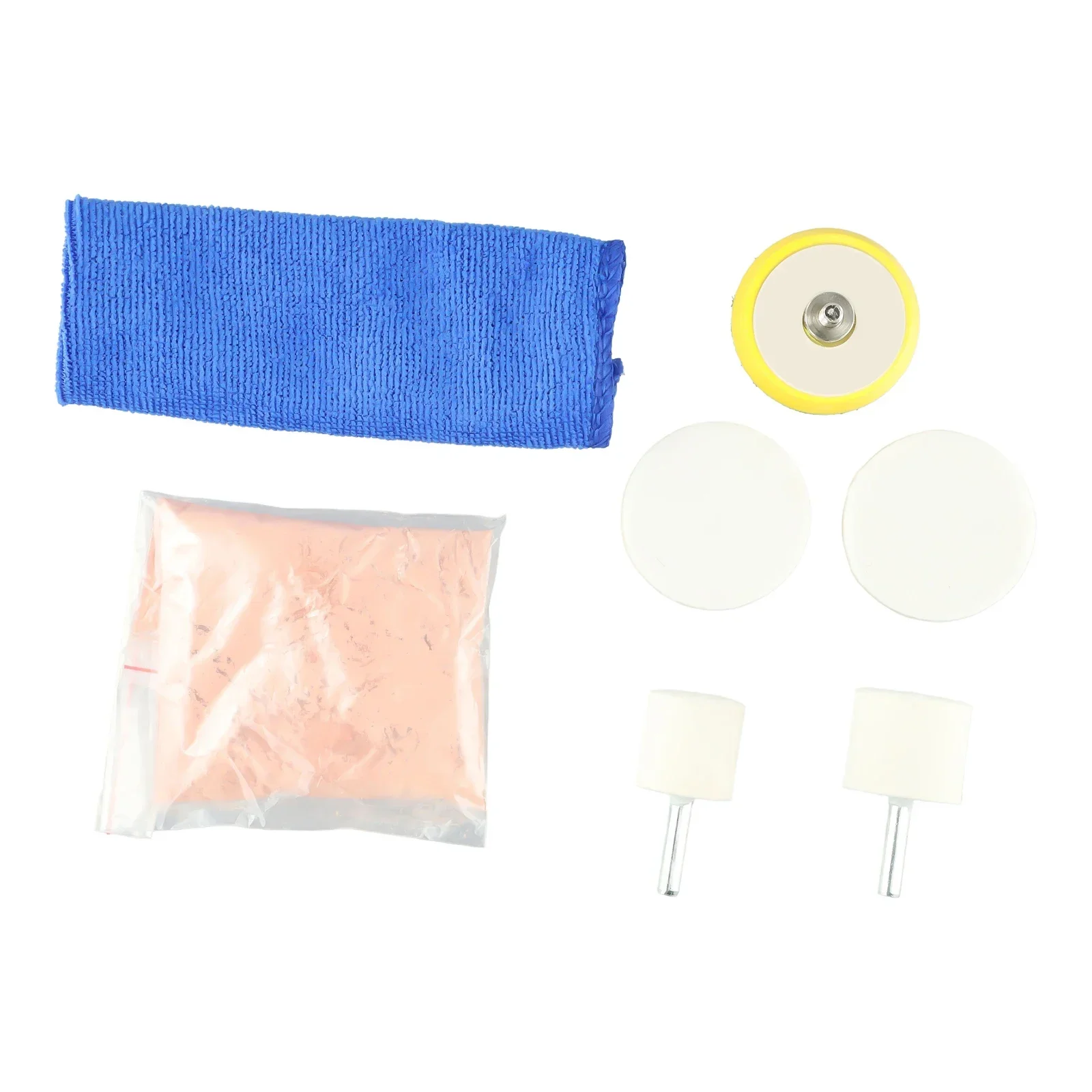 Kit per lucidare il vetro del parabrezza Dispositivo per la rimozione dei graffi del parabrezza dell'auto 50g Polvere per lucidare il vetro della ruota di lana con ventosa all'ossido di cerio