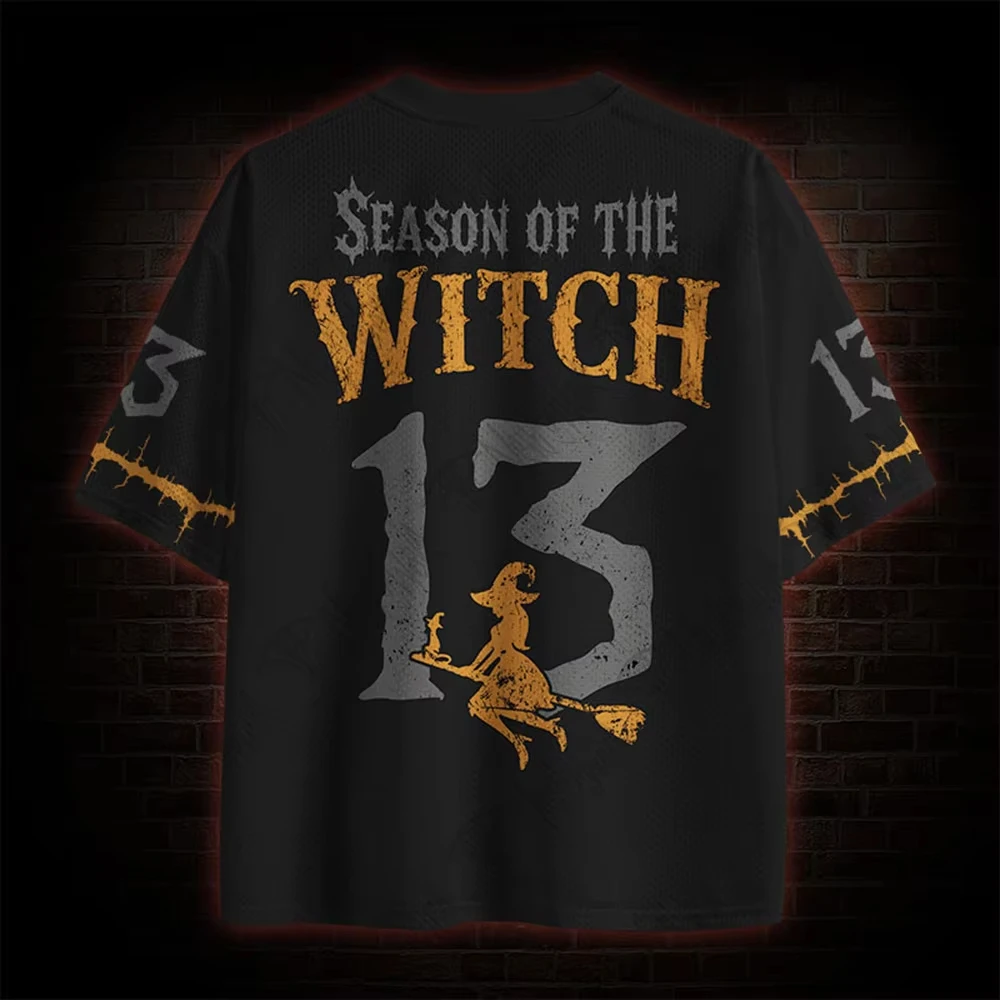 Halloween Limited V-Ausschnitt Kurzarm-Shirt, Horror-Nacht-Kürbiskopf Kurzarm-Shirt, Trendige Sportbekleidung, Vollbedrucktes T-Shirt – Detail 9